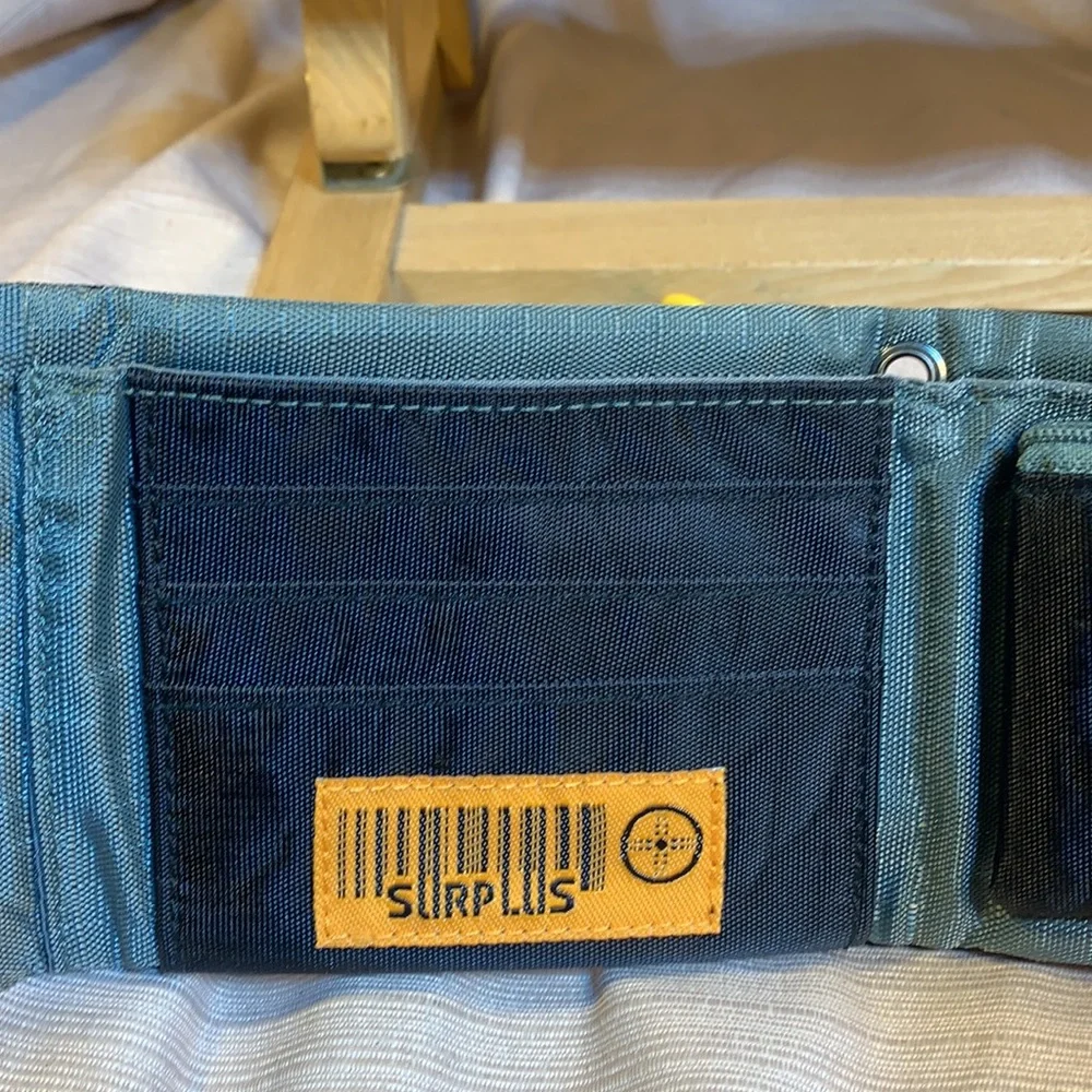 NWOT SurPlus foldable wallet w/bungee leash